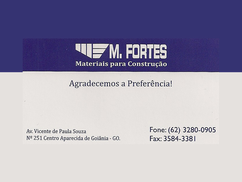Logo de M FORTES MATERIAIS PARA CONSTRUÇÃO